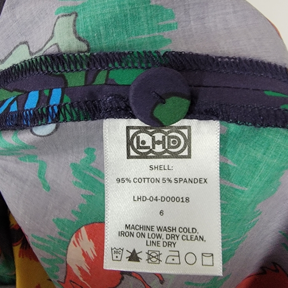 New LHD Glades Puff Sleeve Quirky Farm Animal Navy Print Midi Dress Siz… - Picture 9 of 9